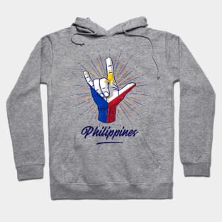 I Love You Philippines Hand Gesture Cute Gift Women Men Hoodie